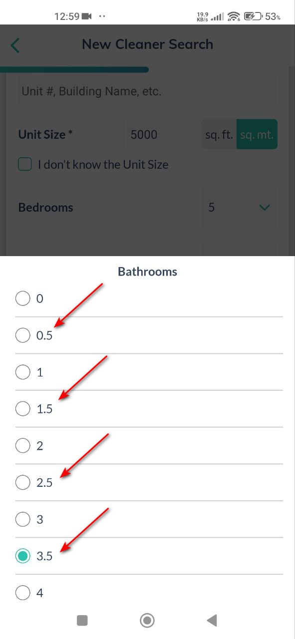 Valores de habitación por defecto 0.5 al crear listados inmobiliarios