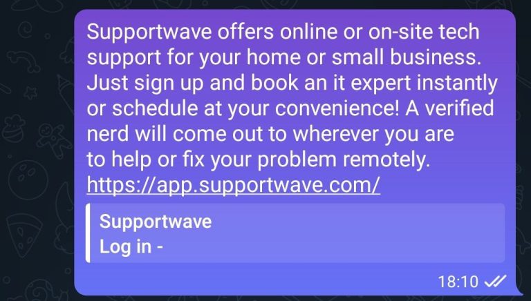 No se han encontrado errores al verificar la funcionalidad del botón “Share Supportwave”